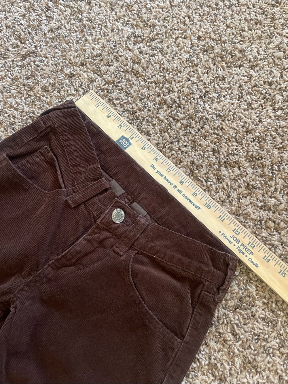 J Galt Brandy Melville Shanghai Brown Corduroy Pants Womens S Mid Rise Flare Y2K - Picture 5 of 10